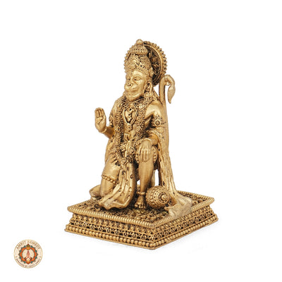 Brass Bajrangbali Murti for Courage, Protection & Vastu (13.5 cm)