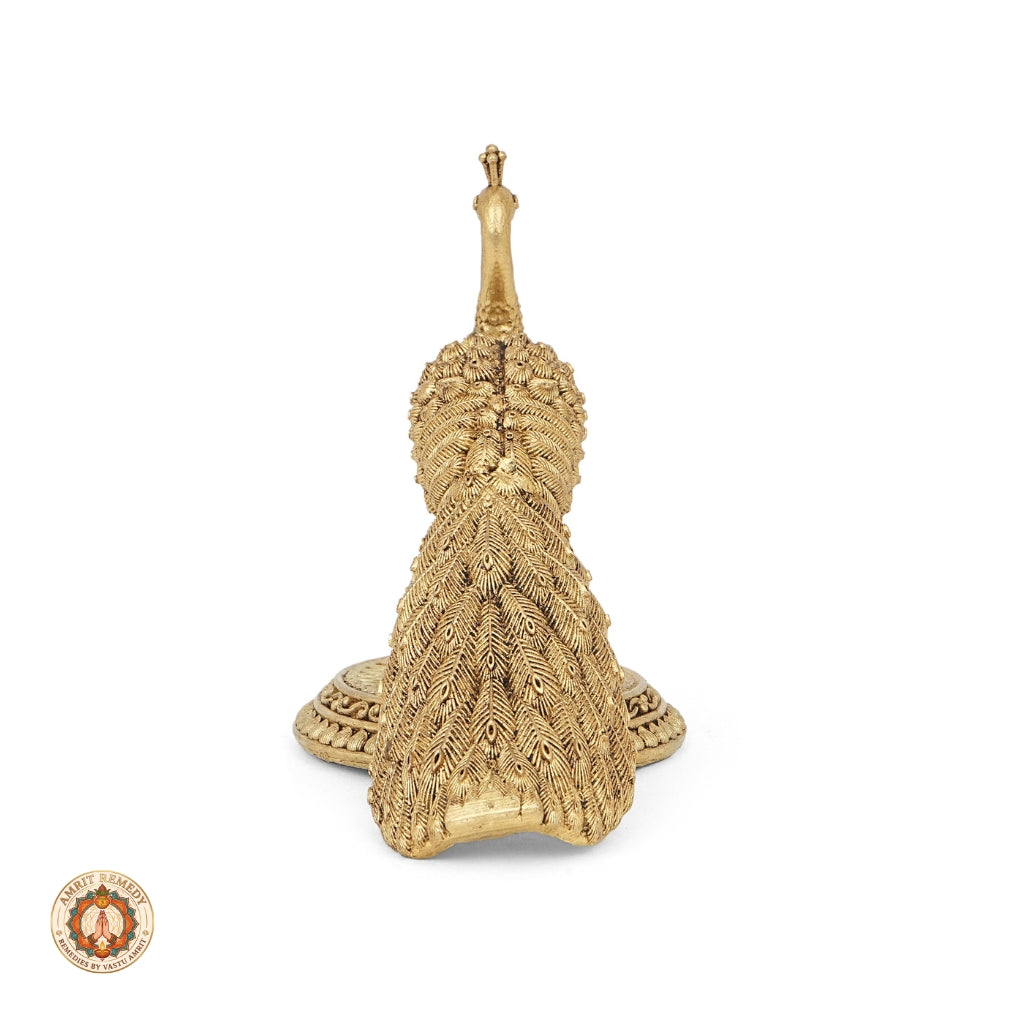Brass Royal Peacock Showpiece for Home Decor & Vastu