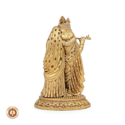 Brass Radha Krishna Murti for Love, Peace & Vastu (14.5 cm)