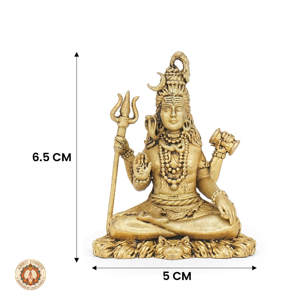 Brass Bholenath Murti for Peace, Meditation & Vastu (6.5 cm)
