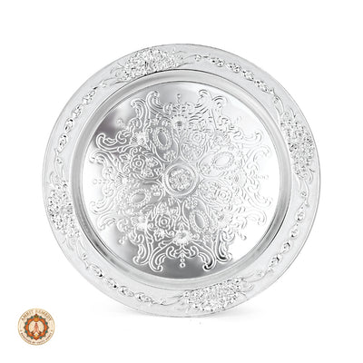 Auspicious Silver Finish Peacock Bhog & Dry Fruit Tray Set in Luxury Gift Box