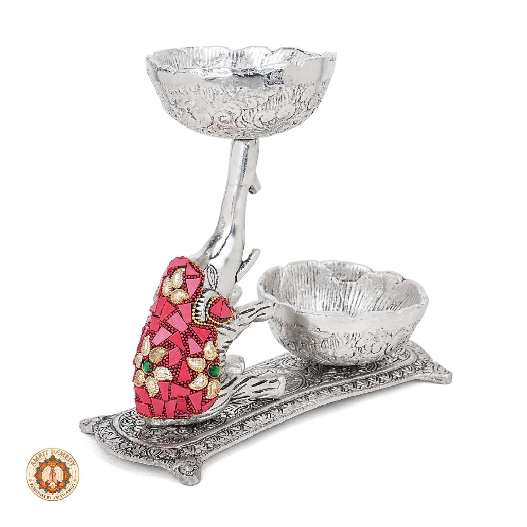 Auspicious Elephant Diya & Prasadam Bowl Set for Mandir, Diwali & Luxury Gifting