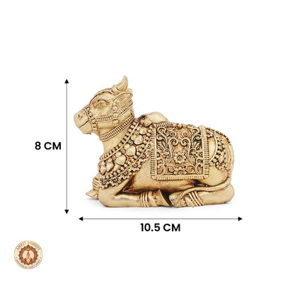Brass Nandi Devotee Figurine for Meditation & Prosperity