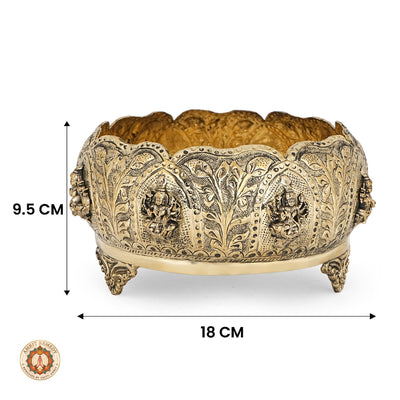 Brass Ashta Lakshmi Urli for Entrance, Vastu & Festive Decor