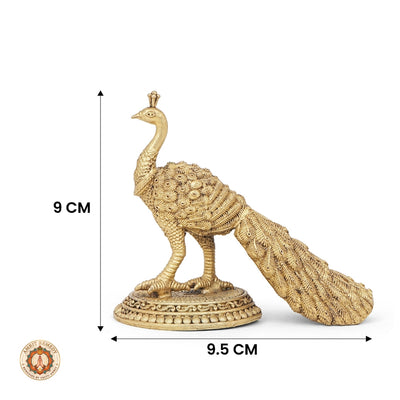 Brass Royal Peacock Showpiece for Home Decor & Vastu