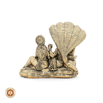 Brass Vishnu Lakshmi Sheshnaag Murti for Mandir & Home Decor