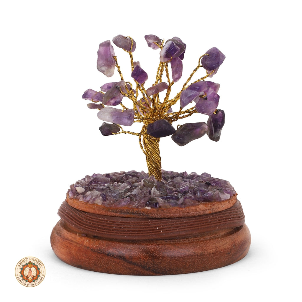 Amethyst Gemstone Dome Tree for Vastu & Healing Decor (5 inch)