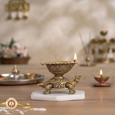 Brass Kachua Diya for Wealth, Longevity & Vastu (4.5 cm)