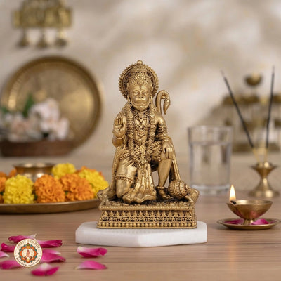 Brass Bajrangbali Murti for Courage, Protection & Vastu (13.5 cm)