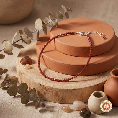 Natural Red Jasper Gemstone Healing Anklet