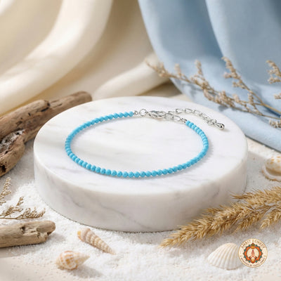 Natural Firoza (Turquoise) Gemstone Healing Anklet