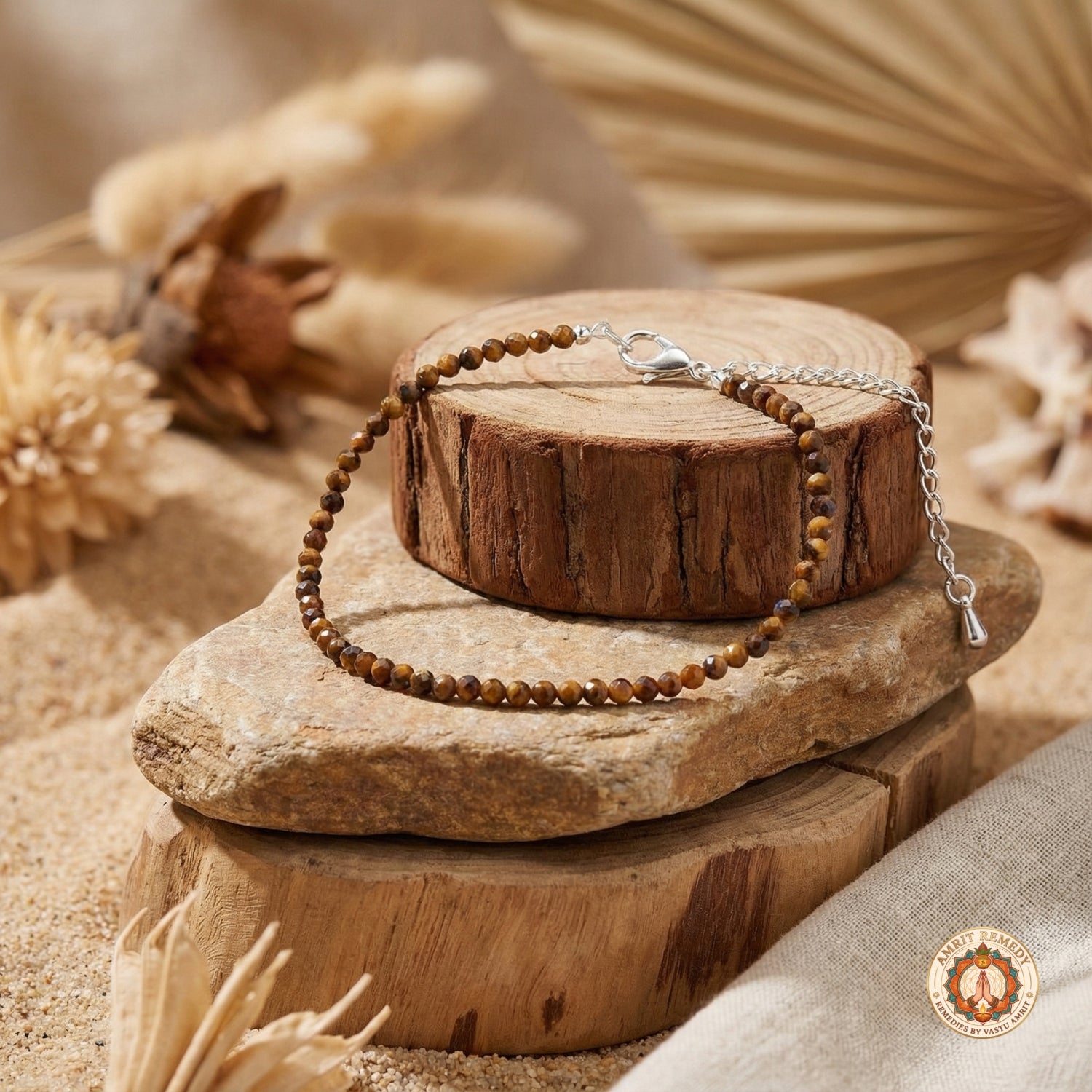 Natural Tiger’s Eye Gemstone Protection Anklet